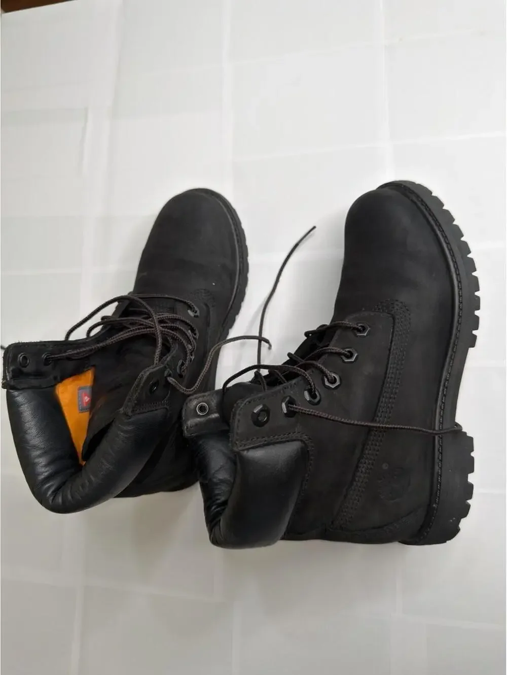 Size 6.5 Timberland Premium 6 Inches Waterproof Boots Black Leather Men’s